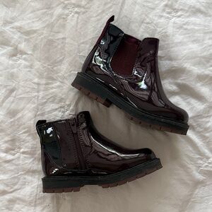 Zara Girls Chelsea Chunky Burgundy Boots size 22